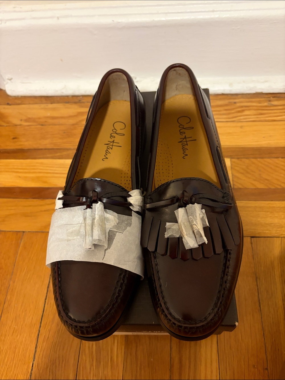 Cole Haan Dark Brown Leather Tassel Kiltie Loafers